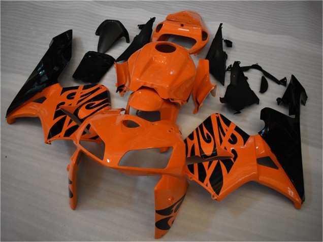 Honda CBR600RR Motorrad Verkleidung 2005-2006 - Orange Schwarz Flamme