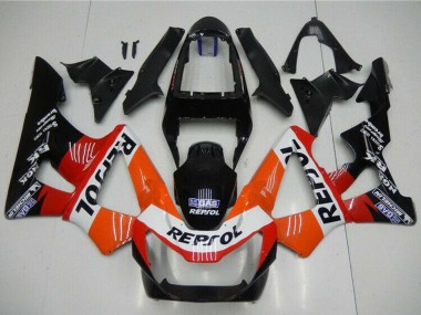 Honda CBR900RR 929RR Motorrad Verkleidung 2000-2001 - Orange Weiss Rot Glanzendes Schwarz Repsol
