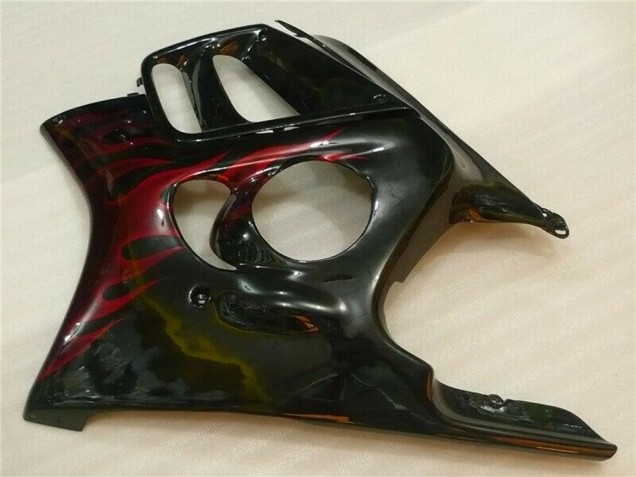 Honda CBR600 F3 Motorrad Verkleidung 1995-1996 - Glanzendes Schwarz Rot Flamme