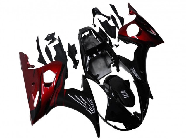 Yamaha YZF R6 Motorrad Verkleidung Kit 2003-2004 - Glanzendes Schwarz Rot