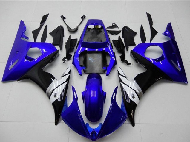 Yamaha YZF R6 Motorrad Verkleidung 2003-2004 - Blau Weiss Glanzendes Schwarz