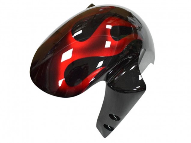 Yamaha YZF R6 Motorrad Verkleidung 2003-2004 - Glanzendes Schwarz Rot Flamme