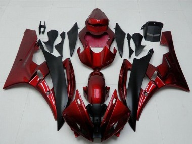 Yamaha YZF R6 Motorrad Verkleidung Kit 2006-2007 - Rot Matt Schwarz