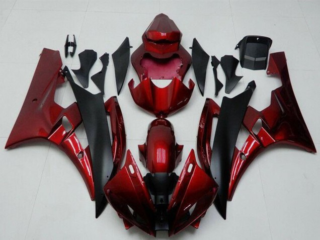 Yamaha YZF R6 Motorrad Verkleidung Kit 2006-2007 - Rot Matt Schwarz