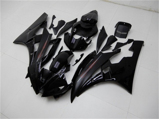Yamaha YZF R6 Motorrad Verkleidung Kit 2006-2007 - Glanzendes Schwarz Matt Schwarz