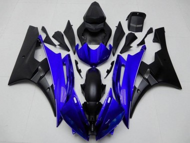 Yamaha YZF R6 Motorrad Verkleidung 2006-2007 - Blau Matt Schwarz