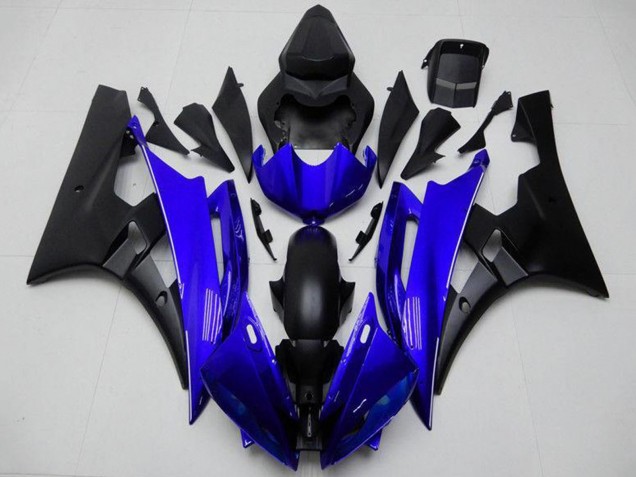 Yamaha YZF R6 Motorrad Verkleidung 2006-2007 - Blau Matt Schwarz