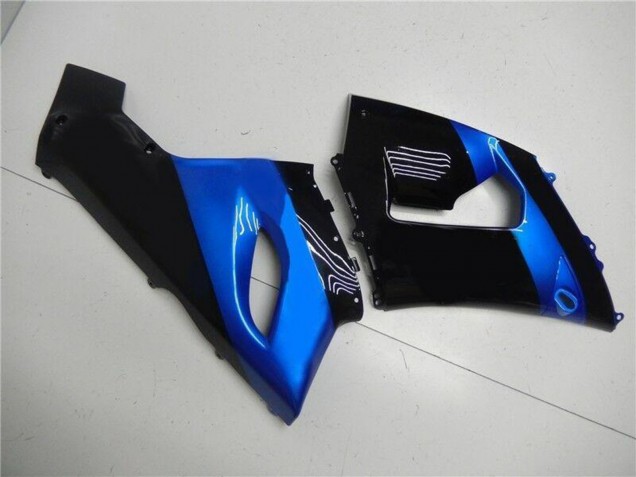 Kawasaki ZX6R Motorrad Verkleidung Kit 2005-2006 - Blau Glanzendes Schwarz