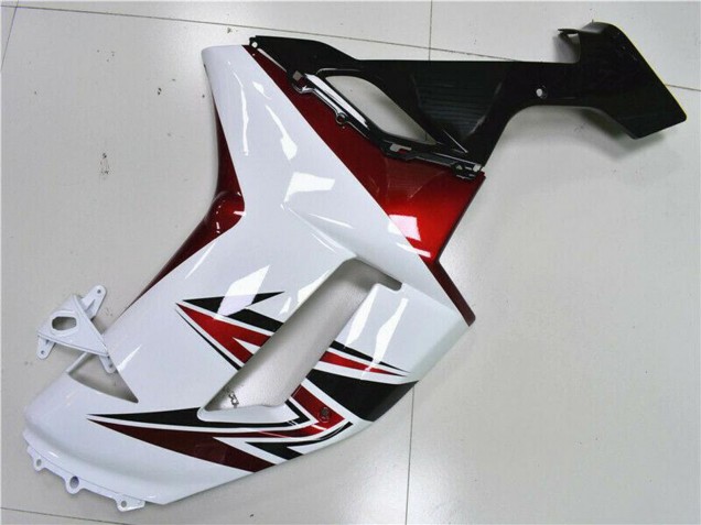 Kawasaki ZX6R Motorrad Verkleidung 2007-2008 - Weiss Schwarz Rot