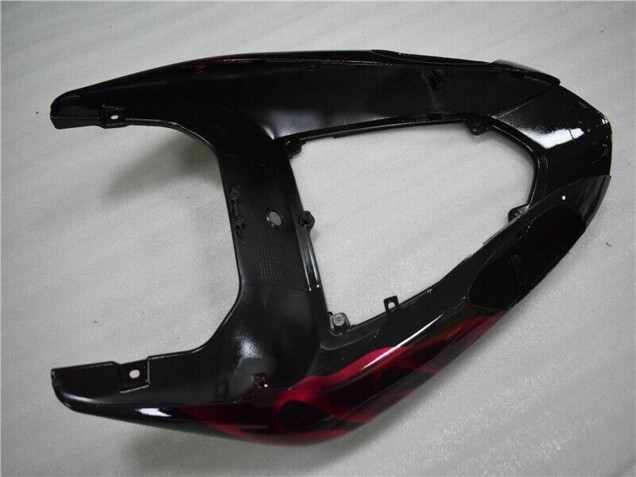 Kawasaki ZX10R Motorrad Verkleidung 2006-2007 - Glanzendes Schwarz Rot Flamme