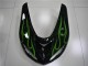 Kawasaki ZX10R Motorrad Verkleidung 2006-2007 - Glanzendes Schwarz Grun Flamme