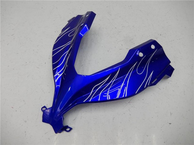 Kawasaki Ninja 300 EX300R Motorrad Verkleidung 2013-2024 - Blau Schwarz Weiss Flamme