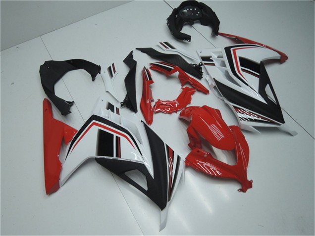 Kawasaki Ninja 300 EX300R Motorrad Verkleidung 2013-2024 - Weiss Rot Schwarz