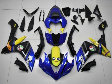 Yamaha YZF R1 Motorrad Verkleidung 2007-2008 - Blau Gelb Schwarz Hai