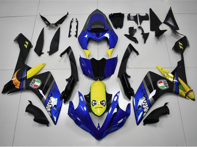 Yamaha YZF R1 Motorrad Verkleidung 2007-2008 - Blau Gelb Schwarz Hai