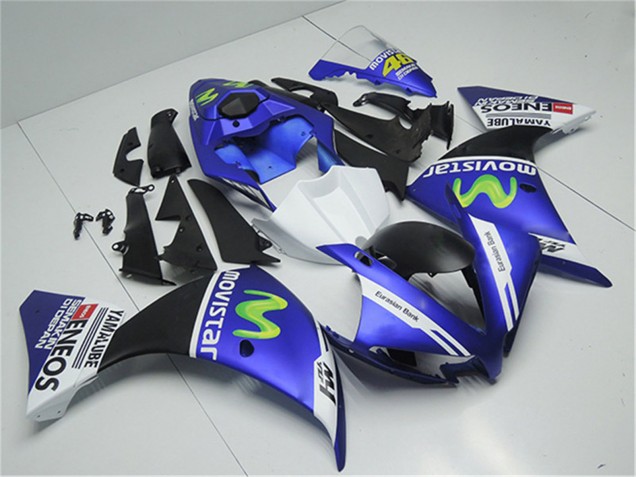 Yamaha YZF R1 Motorrad Verkleidung 2012-2014 - Blau Weiss Schwarz Grun MoviStar Yamalube ENEOS