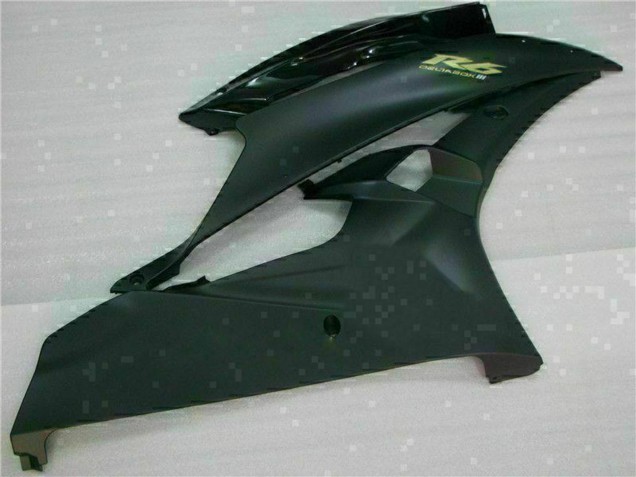 Yamaha YZF R6 Motorrad Verkleidung 2006-2007 - Glanzendes Schwarz Matt Schwarz Gold Aufkleber