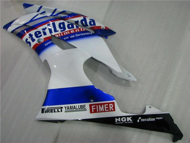 Yamaha YZF R6 Motorrad Verkleidung 2008-2016 - Weiss Blau Rot Sterilgarda Volvo Fimer Yamalube