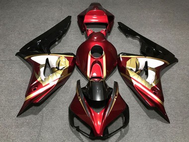 Honda CBR1000RR Motorrad Verkleidung 2006-2007 - Rot Weiss Gold Glanzendes Schwarz
