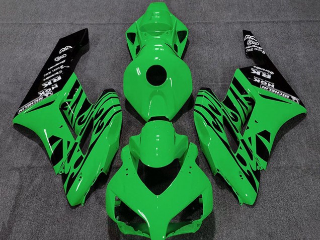 Honda CBR1000RR Motorrad Verkleidung 2004-2005 - Grun Glanzendes Schwarz Flamme