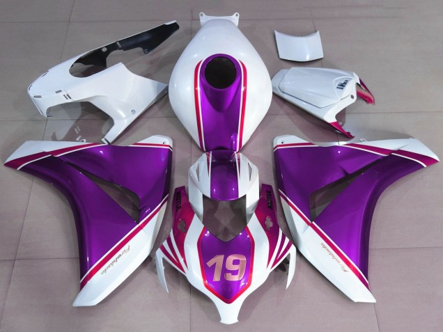 Honda CBR1000RR Motorrad Verkleidung 2008-2011 - Weiss Glanzendes Lila Rosa 19