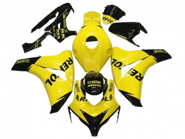 Honda CBR1000RR Motorrad Verkleidung 2008-2011 - Gelb Schwarz Glanzendes Repsol