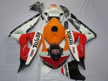 Honda CBR1000RR Motorrad Verkleidung 2006-2007 - Orange Weiss Rot Glanzendes Schwarz Repsol HRC