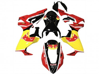 Honda CBR1000RR Motorrad Verkleidung 2017-2023 - Glanzendes Schwarz Gelb Red Bull