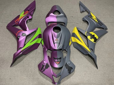 Honda CBR600RR Motorrad Verkleidung 2007-2008 - Grau Lila Bat Man vs Joker Matte