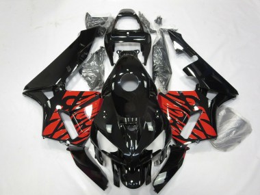 Honda CBR600RR Motorrad Verkleidung 2005-2006 - Glanzendes Schwarz und Tribal Rot