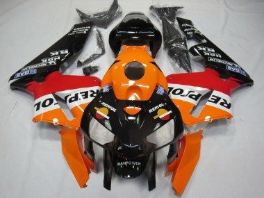 Honda CBR600RR Motorrad Verkleidung 2005-2006 - Orange Rot Weiss Schwarz Bottom Repsol