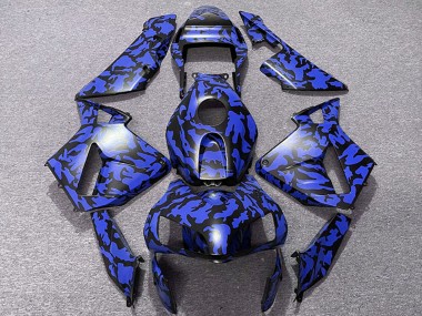 Honda CBR600RR Motorrad Verkleidung 2003-2004 - Blau Schwarz Camouflage