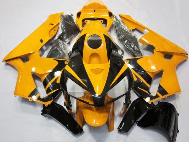Honda CBR600RR Motorrad Verkleidung 2005-2006 - Bright Orange Glanzendes Schwarz Design