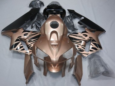 Honda CBR600RR Motorrad Verkleidung 2005-2006 - Glanzendes Schwarz Bronze Flamme