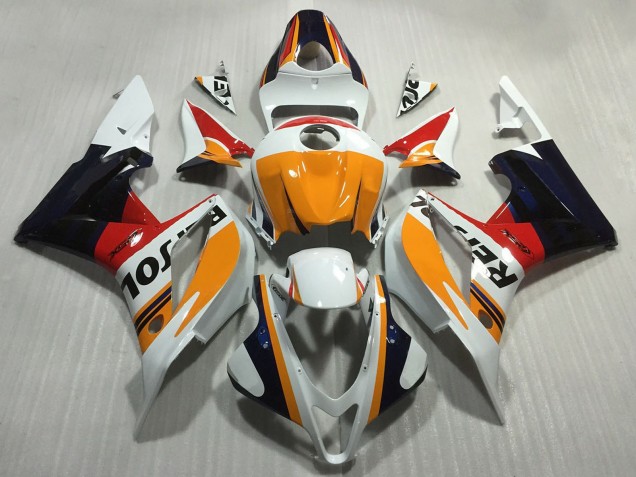 Honda CBR600RR Motorrad Verkleidung 2007-2008 - Orange Weiss Rot Glanzendes Schwarz Repsol Stil