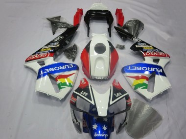 Honda CBR600RR Motorrad Verkleidung Kit 2003-2004 - Weiss Rot Blau Glanzendes Schwarz EuroBet