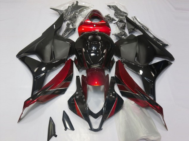 Honda CBR600RR Motorrad Verkleidung 2009-2012 - Rot Glanzendes Schwarz Matt Schwarz