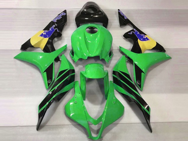 Honda CBR600RR Motorrad Verkleidung 2007-2008 - Grun Gelb Glanzendes Schwarz Blau Bull