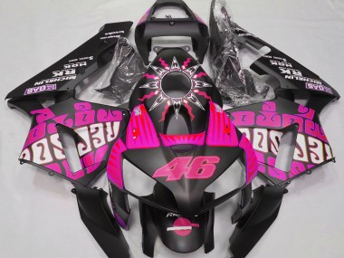 Honda CBR600RR Motorrad Verkleidung 2003-2004 - Rosa Glanzendes Schwarz Rossi Repsol