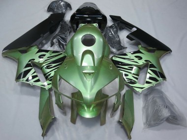 Honda CBR600RR Motorrad Verkleidung 2005-2006 - Hellgrun Schwarz Flamme
