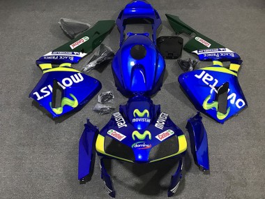 Honda CBR600RR Motorrad Verkleidung 2003-2004 - Blau Gelb Grun MoviStar