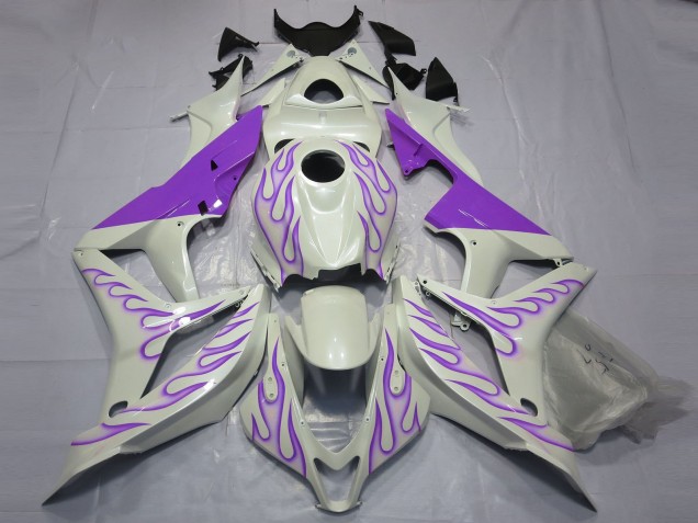 Honda CBR600RR Motorrad Verkleidung 2007-2008 - Weiss Lila Flamme