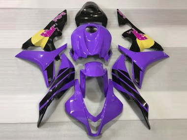 Honda CBR600RR Motorrad Verkleidung 2007-2008 - Lila Gelb Glanzendes Schwarz Rosa Bull