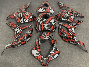 Honda CBR600RR Motorrad Verkleidung 2009-2012 - Rot Grau Camouflage