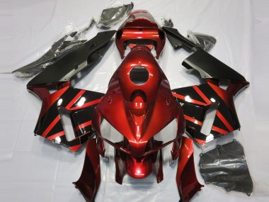 Honda CBR600RR Motorrad Verkleidung 2005-2006 - Rot Glanzendes Schwarz Design