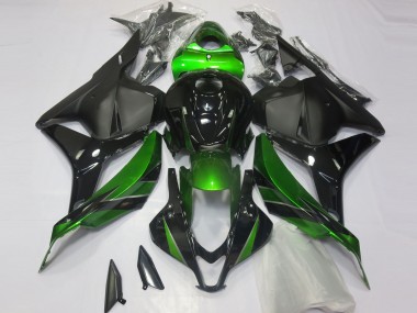 Honda CBR600RR Motorrad Verkleidung 2009-2012 - Grun Glanzendes Schwarz Matt Schwarz