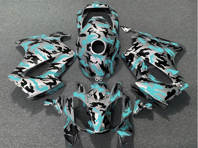Honda VFR 800 Motorrad Verkleidung 2002-2013 - Blau Grun Camouflage