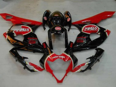 Suzuki GSXR 1000 Motorrad Verkleidung 2005-2006 - Glanzendes Schwarz Rot Weiss Lucky Strike