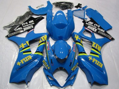 Suzuki GSXR 1000 Motorrad Verkleidung 2007-2008 - Blau Gold Schwarz Rizla