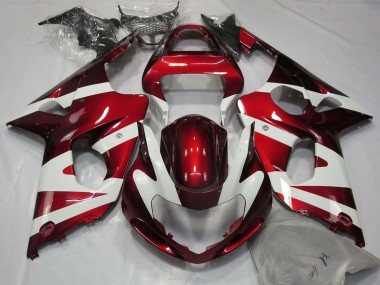 Suzuki GSXR 1000 Motorrad Verkleidung 2000-2002 - Weiss Rot